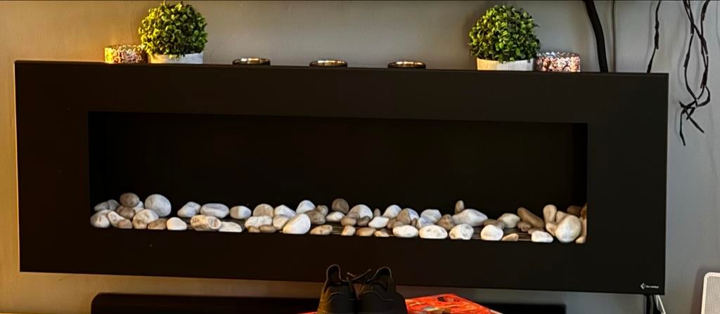 Moderne ethanol haard met kiezelstenen, Ophalen, Gebruikt, Hangende haard, Elektrische haard