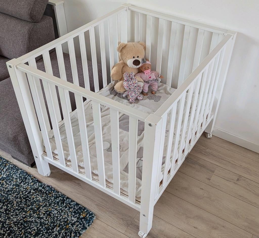 Bopita box wit verstelbaar met Nijntje boxkleed en wieltjes, Kinderen en Baby's, Boxen, Ophalen