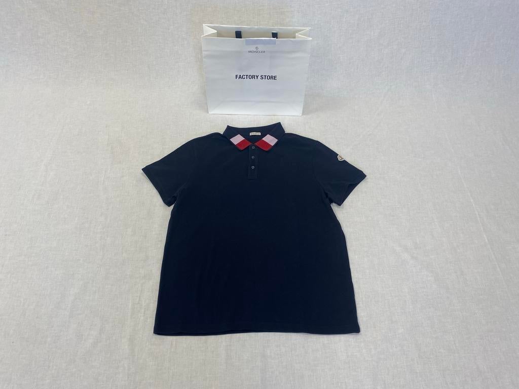 Moncler Maglia Polo Manica Corta Blue Size XL, Ophalen, Blauw, ., Maat 56/58 (XL)