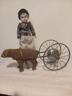 Antieke  beer met karretje, Antiek en Kunst, Antiek | Speelgoed, Ophalen of Verzenden