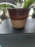 Vintage bruine beige bloempot pot, Verzamelen, Retro, Ophalen, Huis en Inrichting