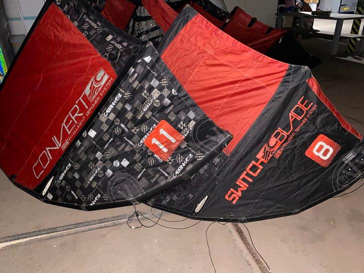 Kite set Cabrinha 8 & 11 m2, Watersport en Boten, Kitesurfen, Gebruikt, Kite, 11 m², Geen board, Ophalen of Verzenden