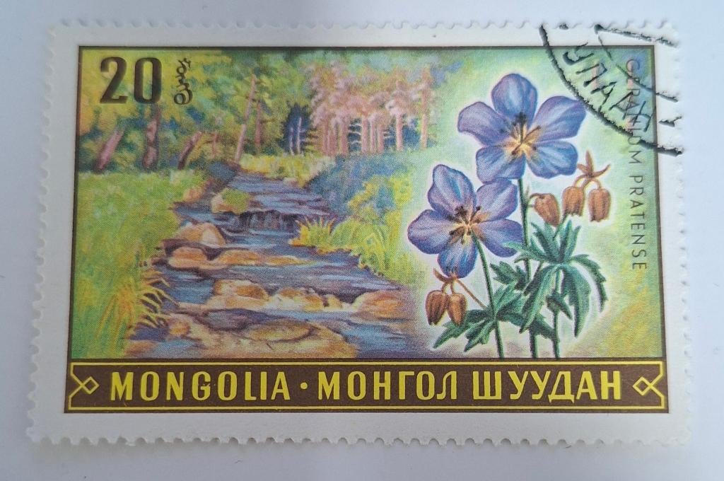 Mongolie Bloemen Postzegel (B2-P1), Ophalen of Verzenden, Gestempeld