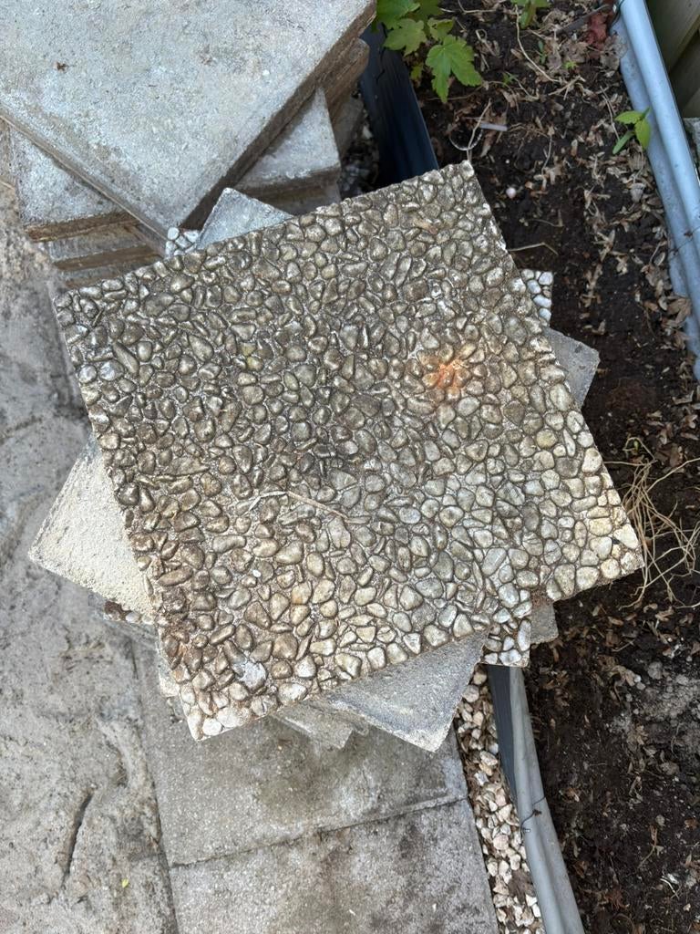 56 tuintegels 40x40cm, Tuin en Terras, Ophalen, Gebruikt, Beton, Terrastegels