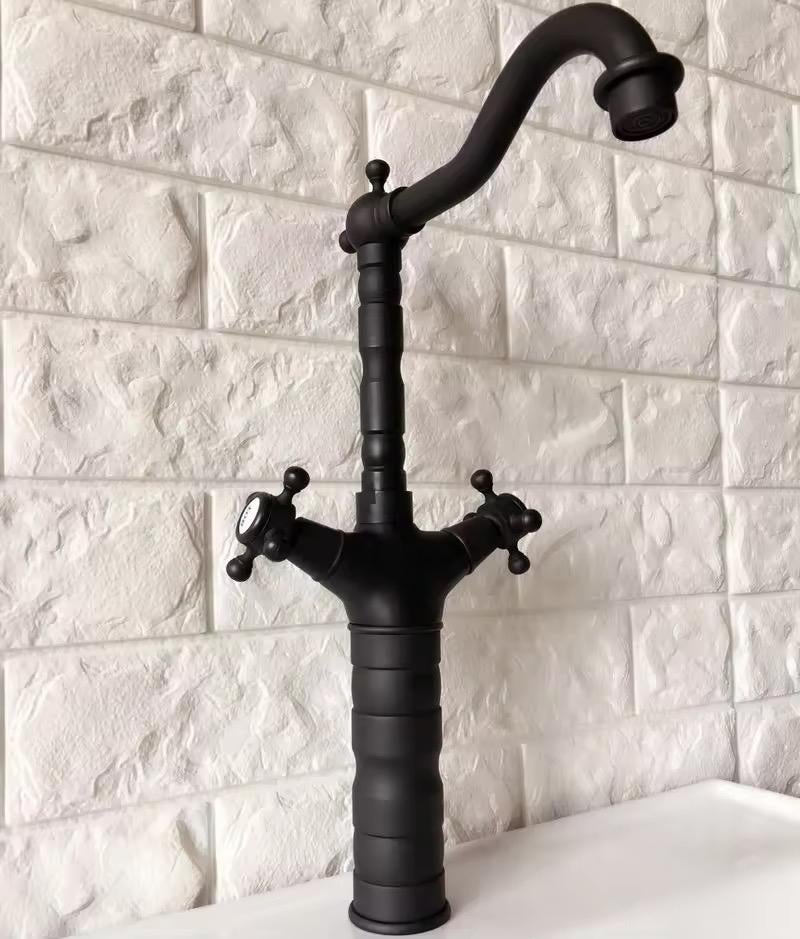 Keukenkraan | Waskom Wastafelkraan Zwart Klassiek Landelijk, Minder dan 100 cm, 25 tot 50 cm, Overige kleuren, Nieuw