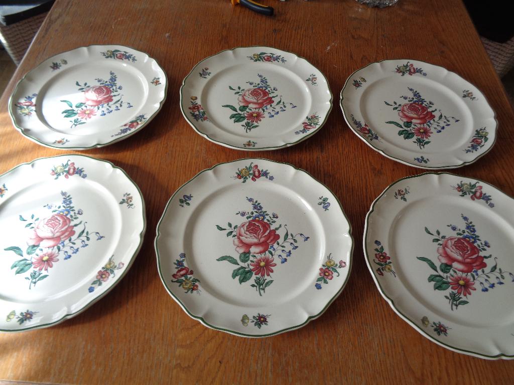 6 dinner borden met roos van alt strassburg dikke rand, Antiek en Kunst, Antiek | Servies los, Ophalen of Verzenden