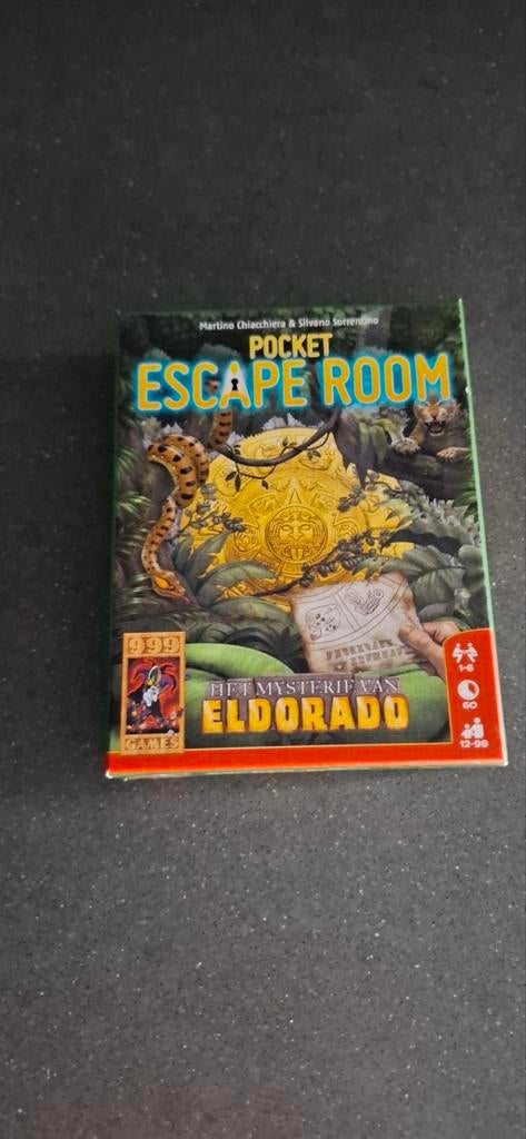 Pocket Escape Room: Het Mysterie van Eldorado, Hobby en Vrije tijd, Gezelschapsspellen | Bordspellen, Gebruikt, Een of twee spelers