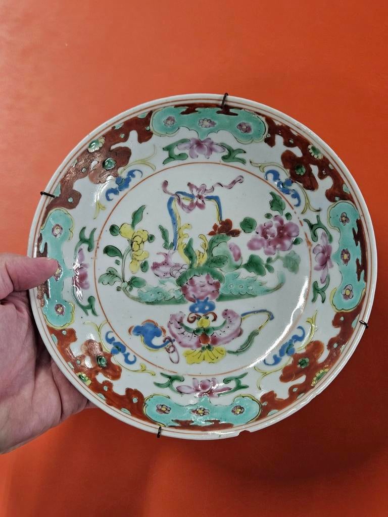 Antieke Chinese schaal bord Chinees porselein famille rose, Antiek en Kunst, Antiek | Wandborden en Tegels, Ophalen of Verzenden