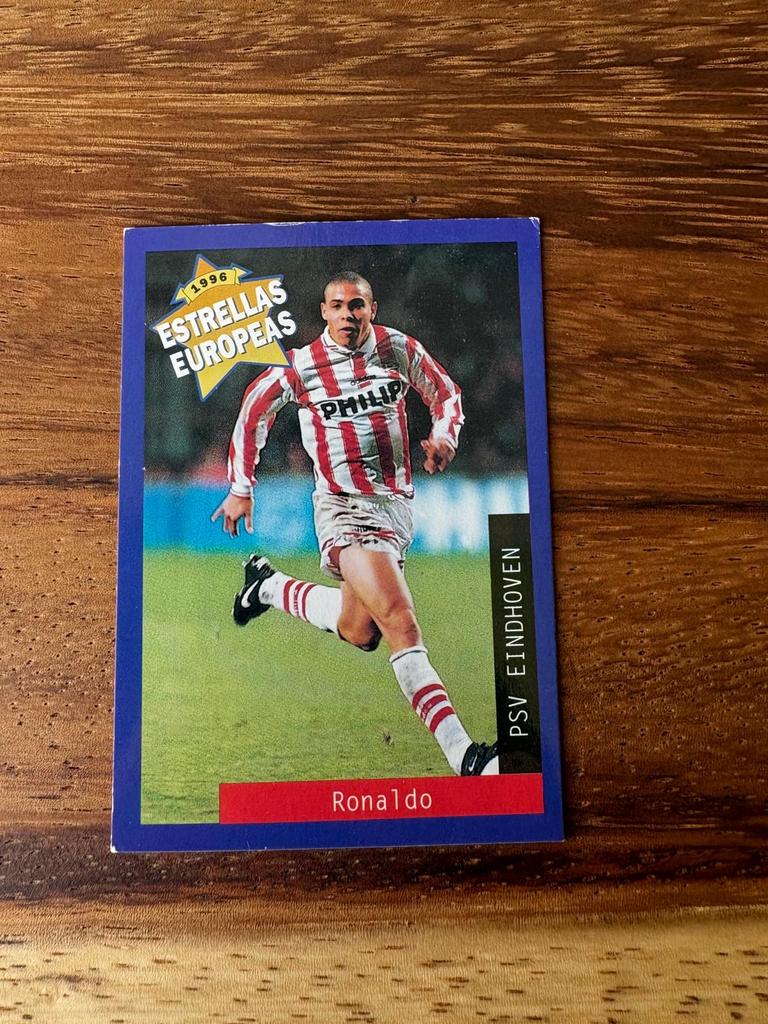 Ronaldo Panini Estrellas Europeas 1996 PSV Spelerskaart, Hobby en Vrije tijd, Stickers en Plaatjes, Ophalen of Verzenden, Gebruikt