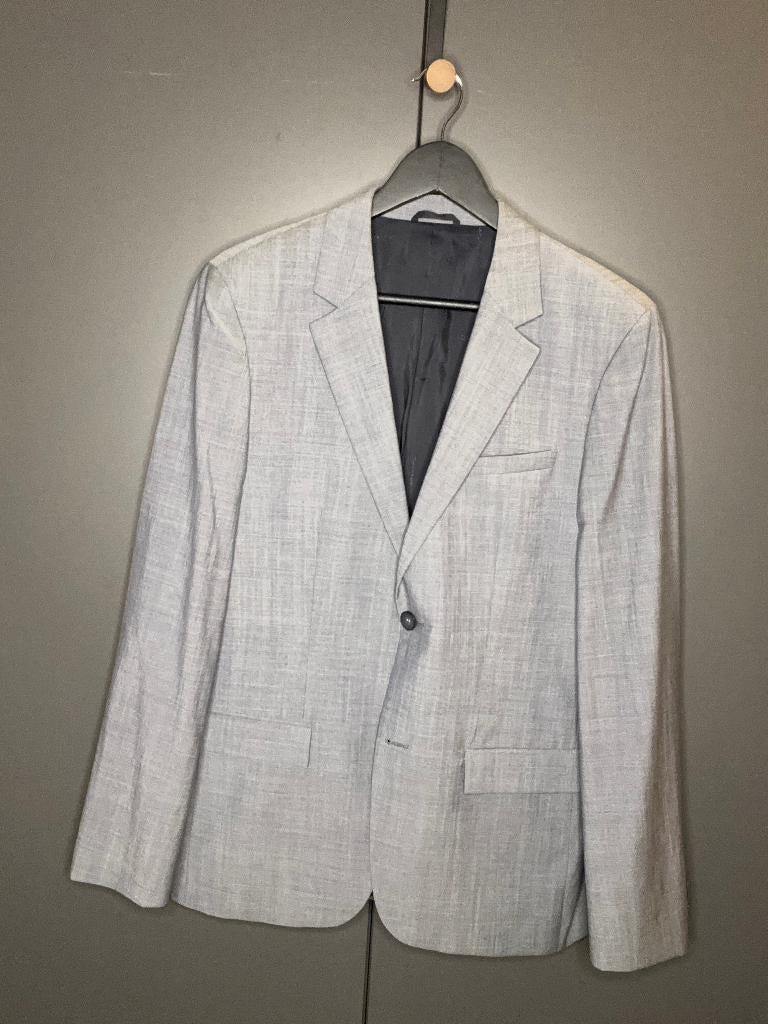 Calvin Klein Slimfit 2Delig Kostuum Maat 48 Wol Grijs, Kleding | Heren, Kostuums en Colberts, Calvin Klein, Maat 48/50 (M), Ophalen of Verzenden