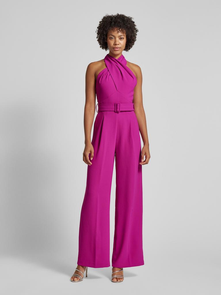 Feestelijke magenta / fuchsia Mango jumpsuit maat L 42, Overige typen, Paars, Maat 42/44 (L), Ophalen of Verzenden