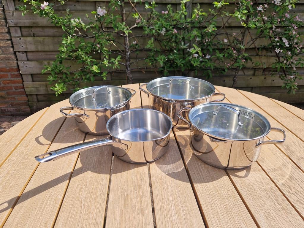 MasterChef 4-delige pannenset RVS - Geschikt voor gas, Ophalen, Gebruikt, Rvs, Pannenset