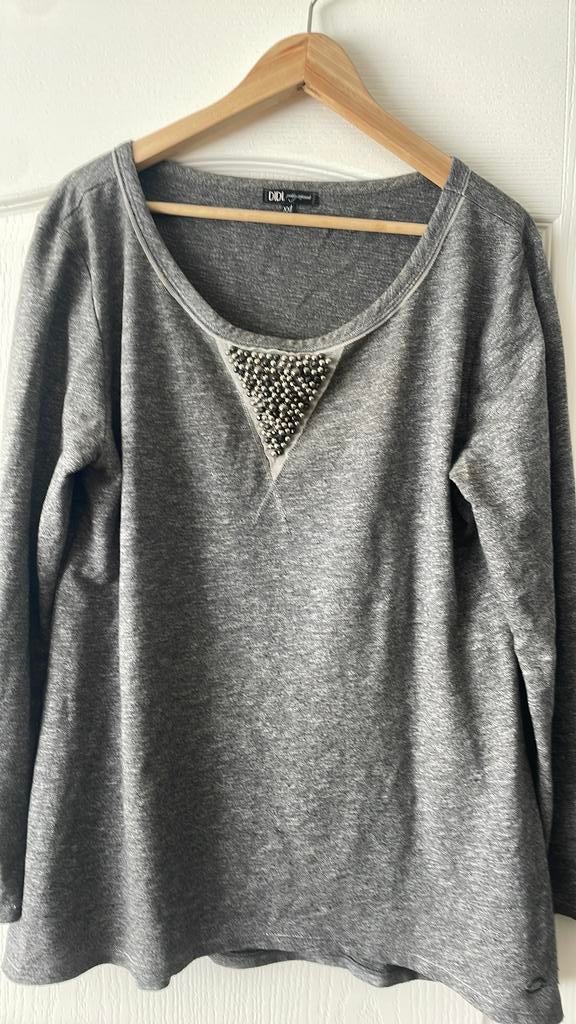 ZGAN bijzonder  “DIDI” SHIRT MAAT XXL grijs, Maat 46/48 (XL) of groter, Ophalen of Verzenden, Zo goed als nieuw, Korte mouw