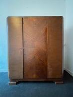 Vintage houten kledingkast met ronde hoeken, Ophalen, Met deur(en), 150 tot 200 cm, Vintage