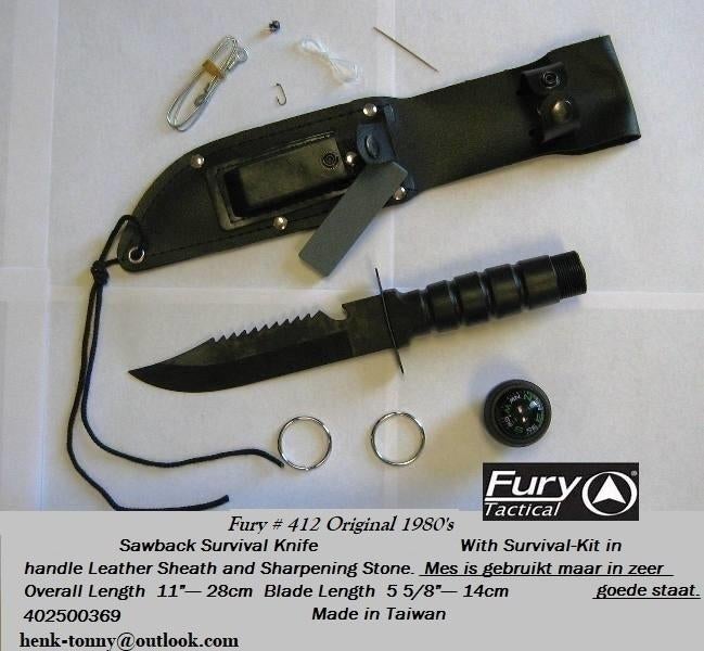 T.k.a. Sawback Survival Knife., Verzamelen, Ophalen of Verzenden, Overige soorten, Azië, Mes of Dolk