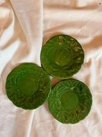 3x Bordallo Pinheiro gebaksbordjes groen, Gebruikt, Ophalen of Verzenden, Bord(en), Overige stijlen
