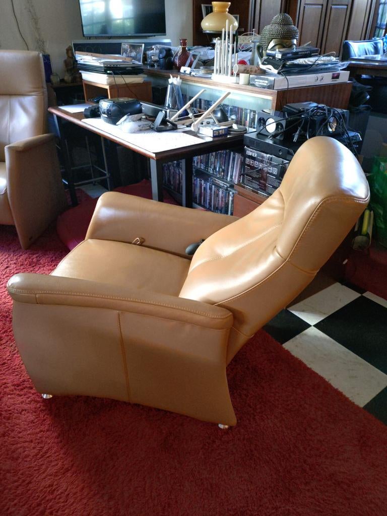 Leren relaxfauteuil, Ophalen, Leer, Eén