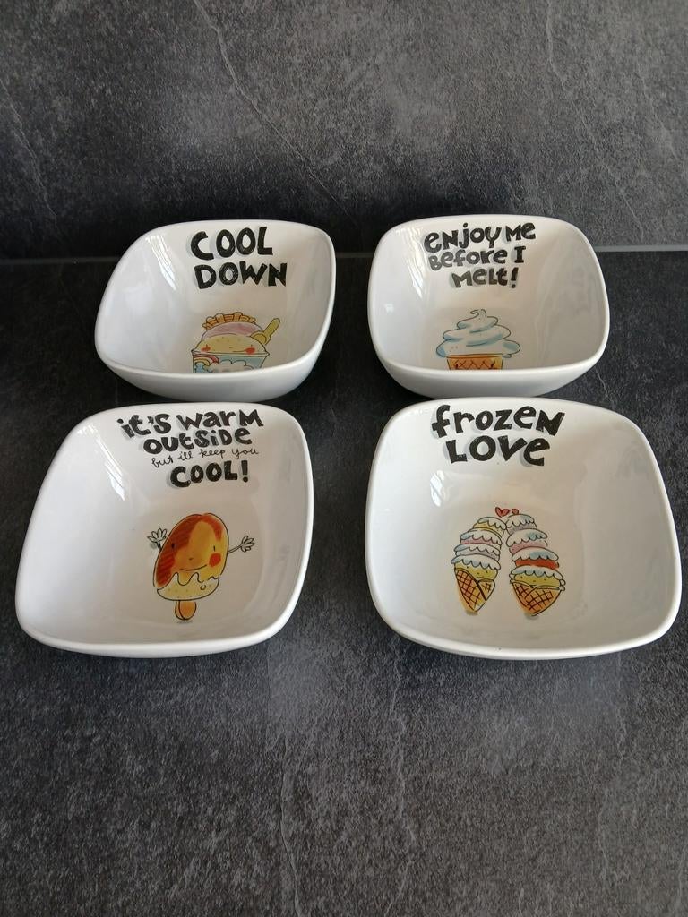 Blond Amsterdam complete set van 4 ijs schaaltjes, Ophalen, Blond Amsterdam, Nieuw, Schaal of Schalen