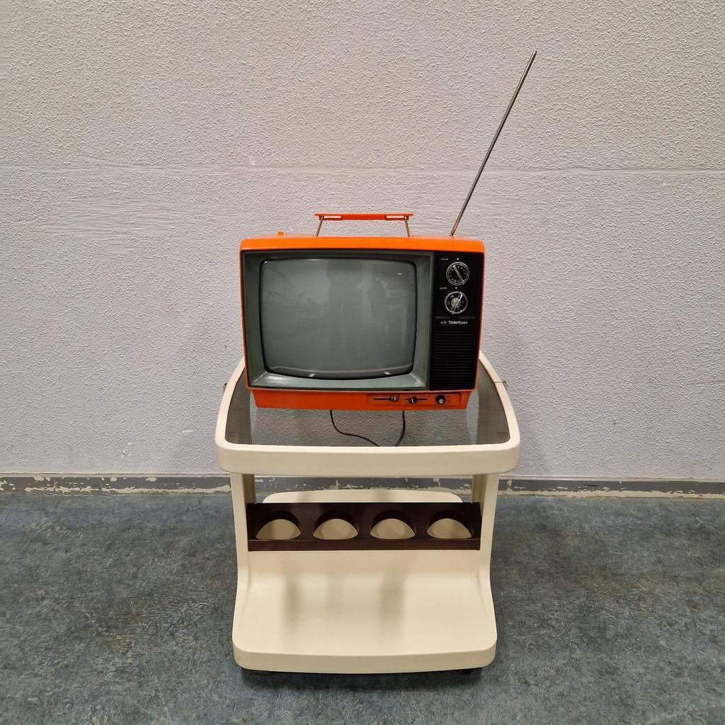 Vintage tv oranje televisie jaren 70 tvtje, Ophalen of Verzenden