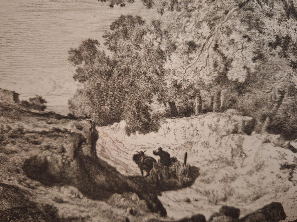 Ets van een landschap door Laurens, Ophalen of Verzenden, Landschap, Ets, 1900 - 1949