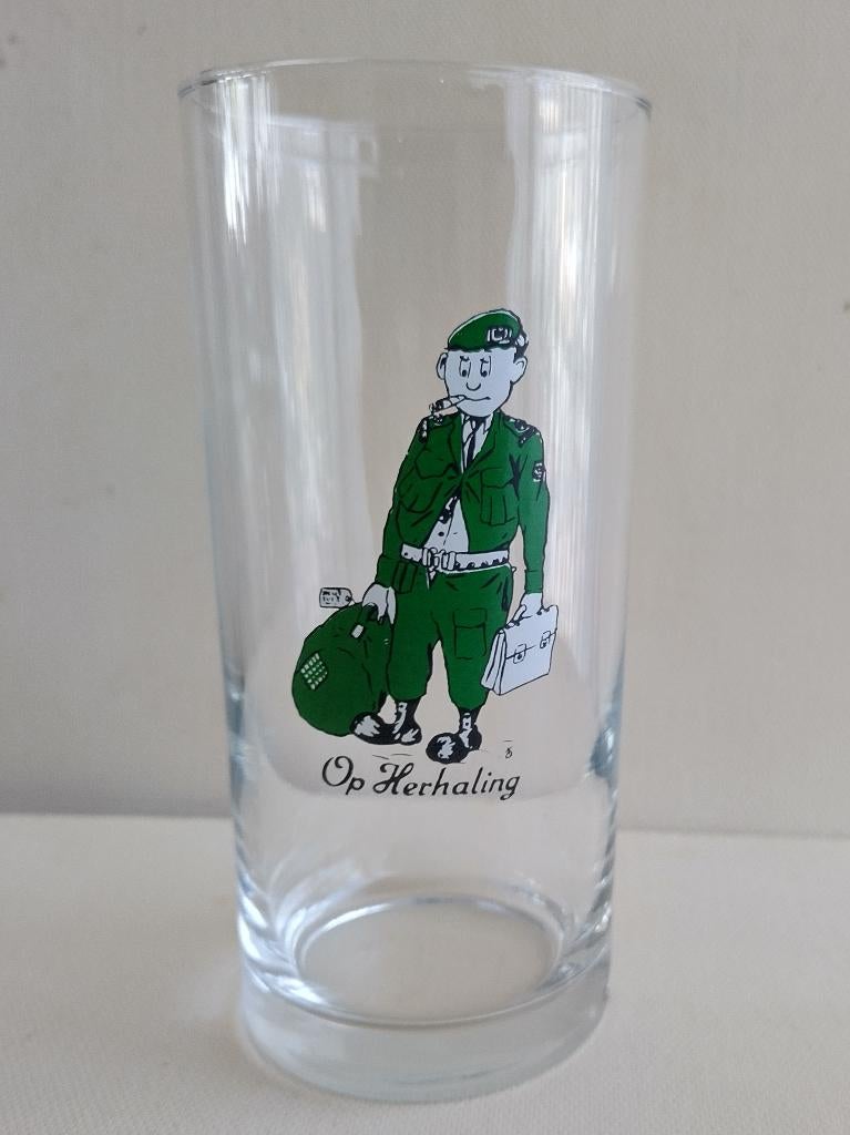 vintage limonadeglas, longdrinkglas OP HERHALING, defensie, Verzamelen, Ophalen of Verzenden, Zo goed als nieuw, Frisdrankglas
