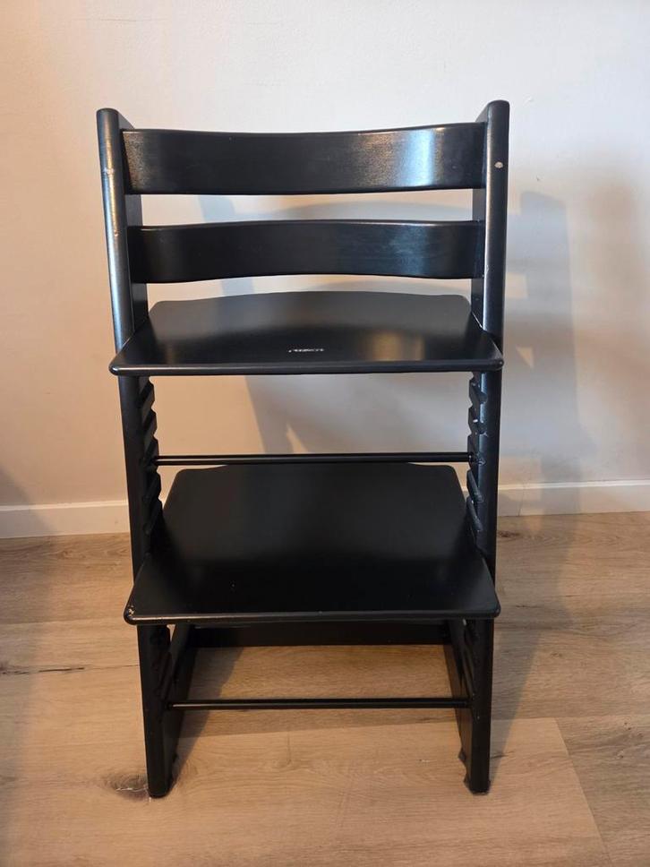 Zwarte Triptrap Stoel met Beschadiging - Ideaal om te Pimpen, Kinderen en Baby's, Kinderstoelen, Gebruikt, Meegroeistoel, Ophalen