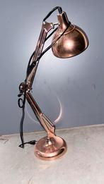 Bureau lamp koperkleurig 60 cm hoog, Ophalen, Gebruikt, Metaal, 50 tot 75 cm