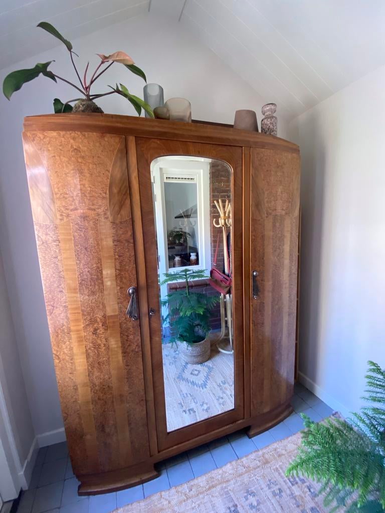 Vintage Art Deco kast met spiegel, Antiek en Kunst, Ophalen