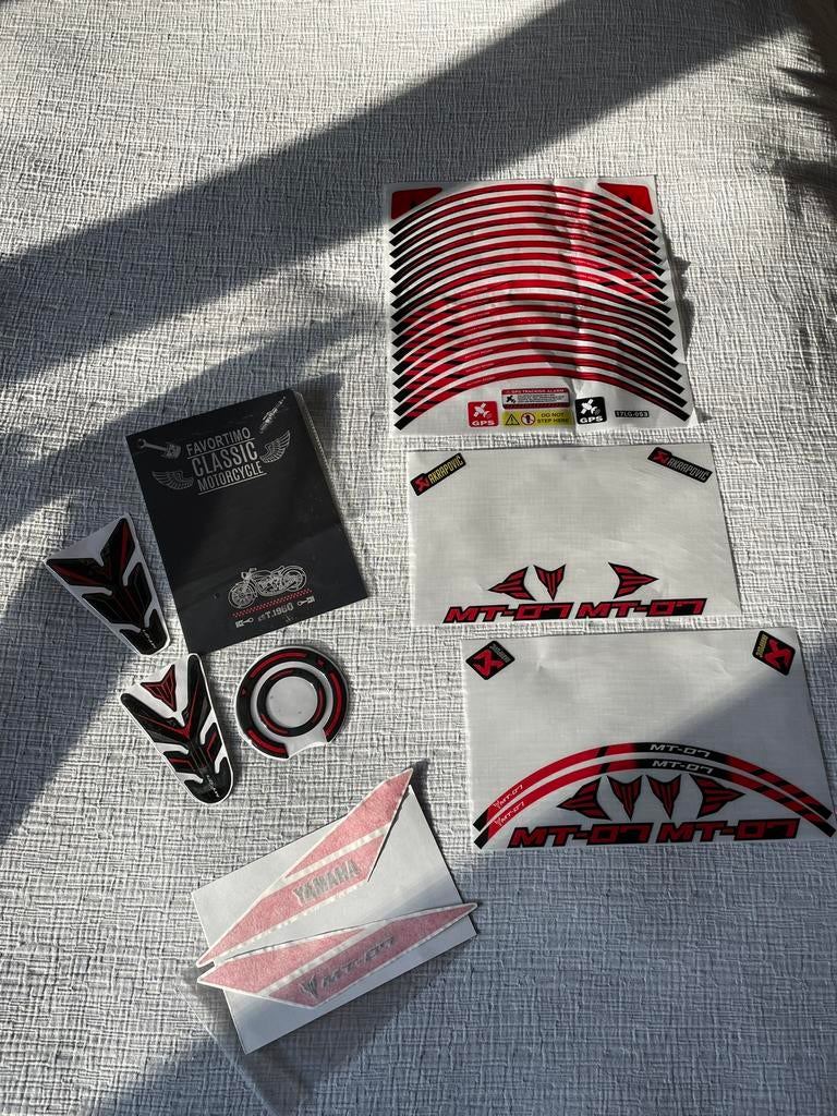 Set YAMAHA motor stickers rood/zwart, Ophalen of Verzenden