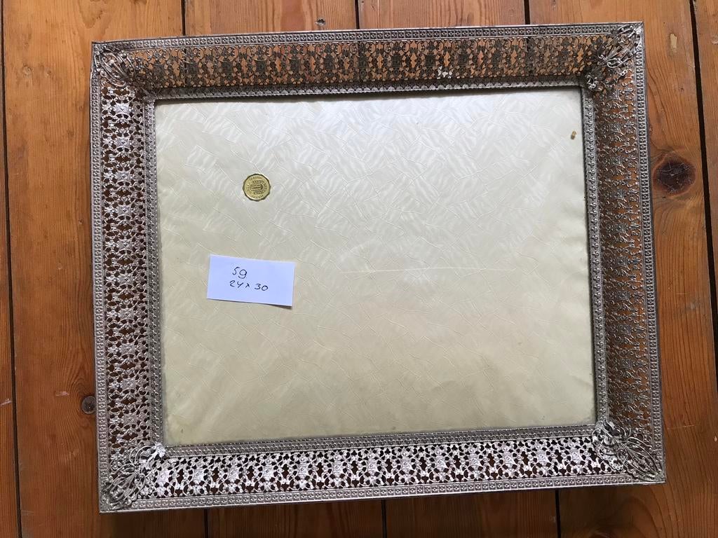 Oude fotolijst,bol glas,jyden,24x30,opstaande rand, Ophalen of Verzenden