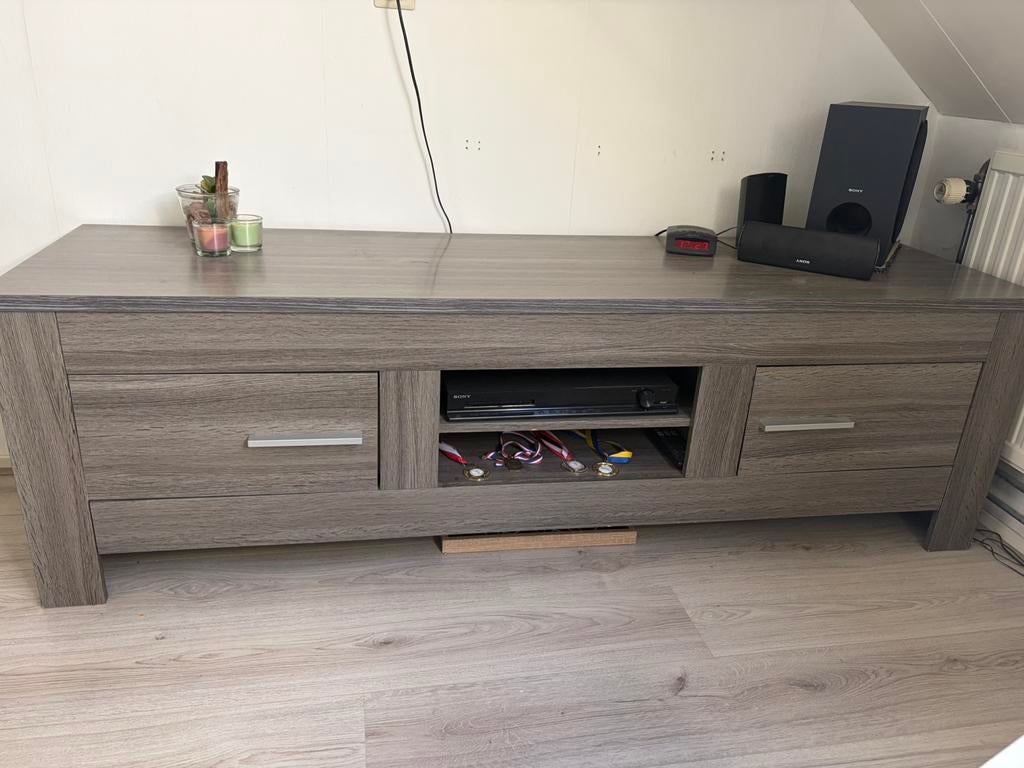Tv meubel grijs, Ophalen, Gebruikt, 150 tot 200 cm, Minder dan 100 cm