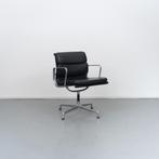 20x Vitra Eames EA 207 Soft Pad Stoel Zwart Leer - Chroom