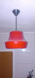 vintage opaline glazen hanglamp met chromen fitting, 50 tot 75 cm, Vintage, space age, Ophalen of Verzenden, Glas