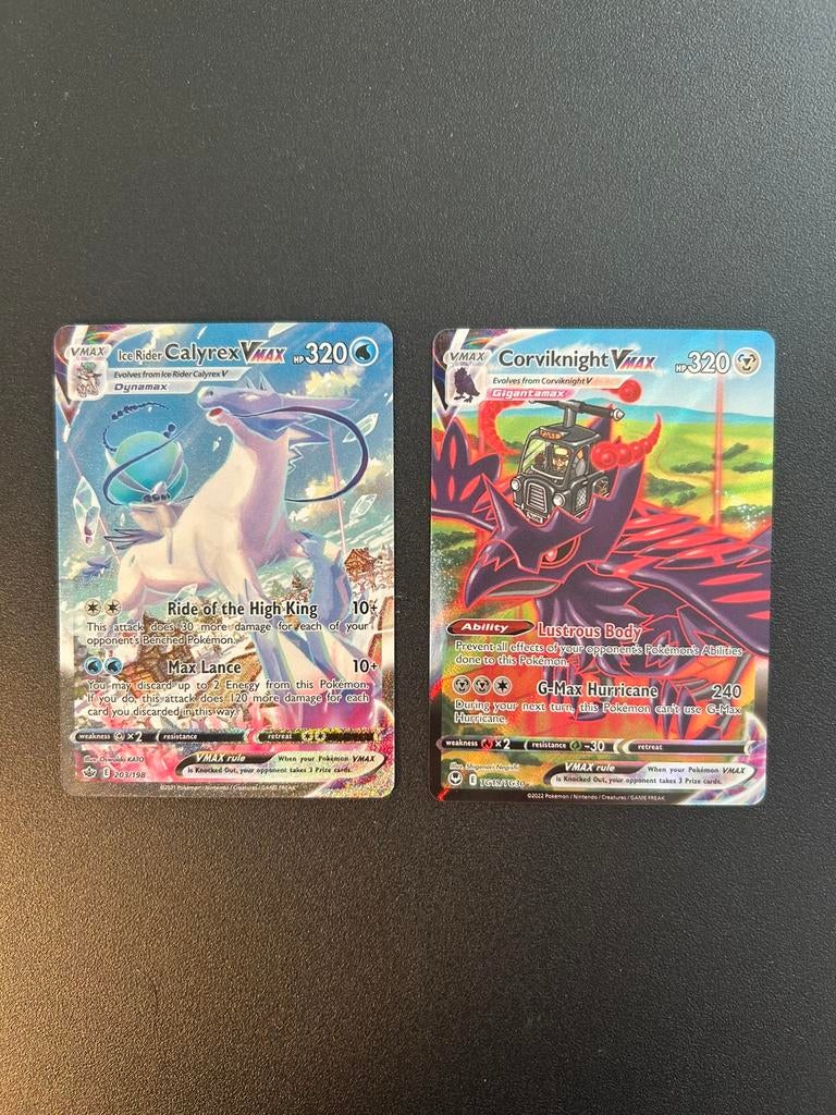 Pokemon kaarten Calyrex, Corviknight, Ophalen of Verzenden, Zo goed als nieuw