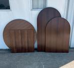 partij massief houten tafelbladen bruin cafe restaurant bar, Ophalen