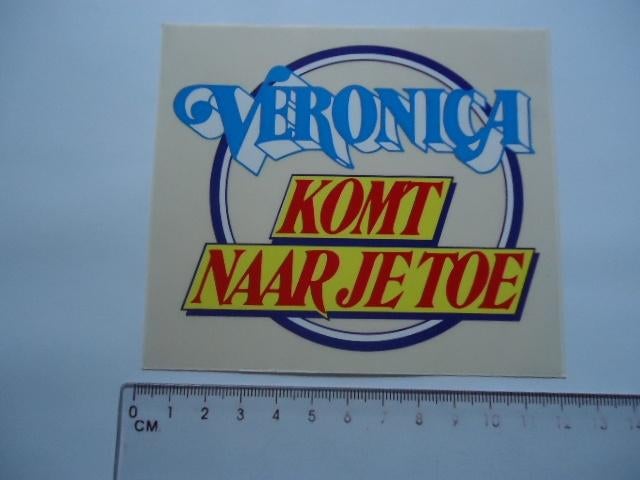 sticker oud Veronica komt naar je toe radio tv retro, Verzenden, Zo goed als nieuw, Bedrijf of Vereniging