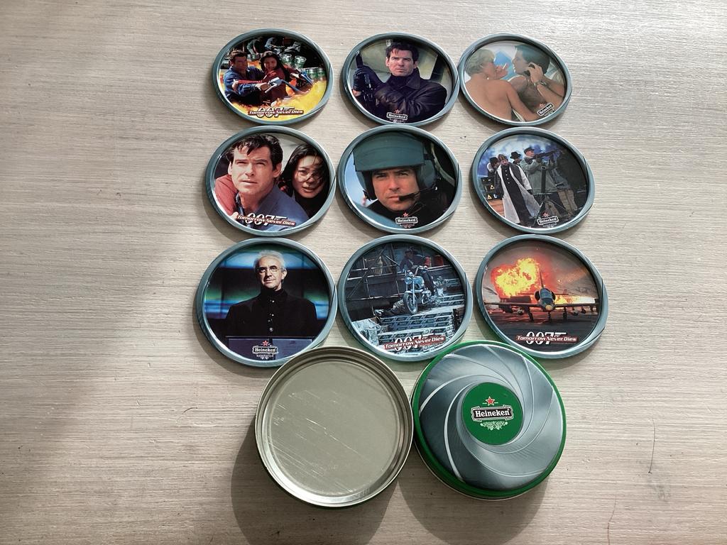Heineken James Bond onderzetters (z.g.a.n.), Ophalen of Verzenden, Zo goed als nieuw, Glas of Kopje
