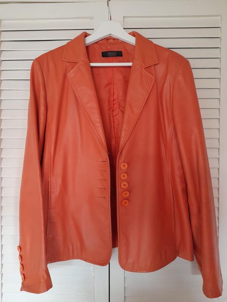 Arma leren dames colbertje, Ophalen of Verzenden, Zo goed als nieuw, Maat 38/40 (M), Oranje
