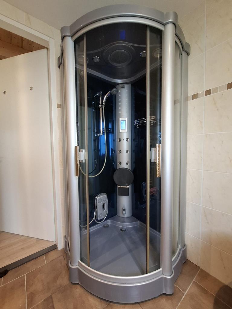 Stoomcabine met Hydromassage en Verlichting, Ophalen, Gebruikt, Grijs, Overige typen