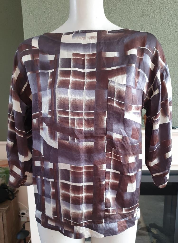 Vanilia bruine zijden top mt 36 S shirt, Kleding | Dames, Tops, Bruin, Verzenden, Vanilia, Zo goed als nieuw