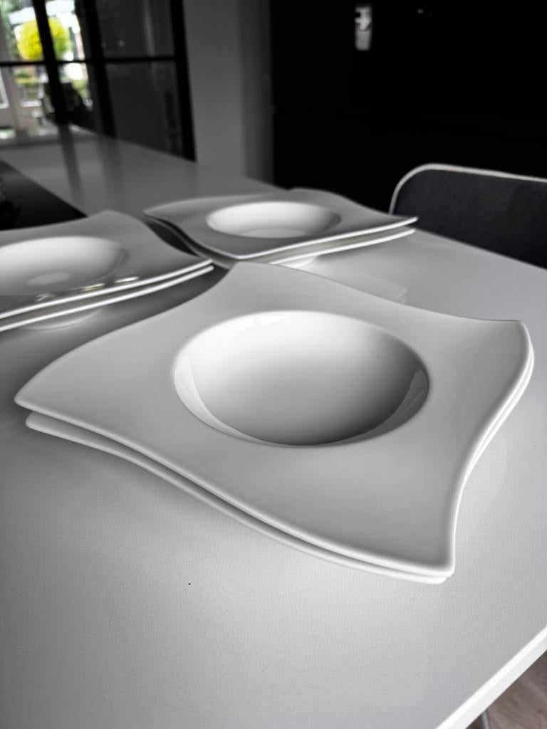 10x z.g.a.n. Villeroy & Boch New Wave Diep bord 24 cm, Huis en Inrichting, Ophalen of Verzenden, Zo goed als nieuw, Bord(en), Effen