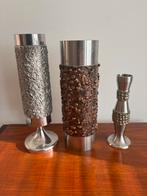 brutalistische vazen cylinder vaas 3 stuks vintage retro, Ophalen of Verzenden, Huis en Inrichting