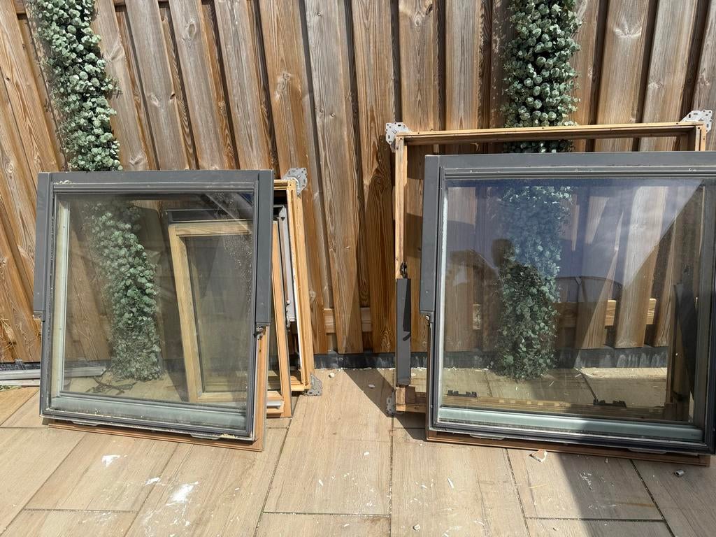3 velux Dakramen met rolgordijn incl alle onderdelen, Doe-het-zelf en Verbouw, Glas en Ramen, Gevelraam of Ruit, Gebruikt, 80 tot 120 cm