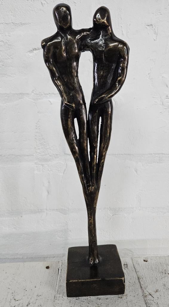 VRIENDSCHAP / VRIENDEN / BRONZEN BEELD / mannen, Antiek en Kunst, Handgemaakt, Ophalen of Verzenden, Brons, Beeld