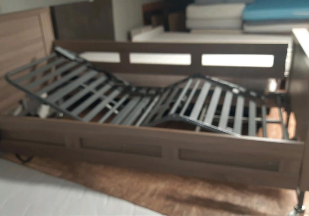 Hoog laag thuiszorgbed ziekenhuisbed, Ophalen, 90 cm, Eenpersoons, Bruin