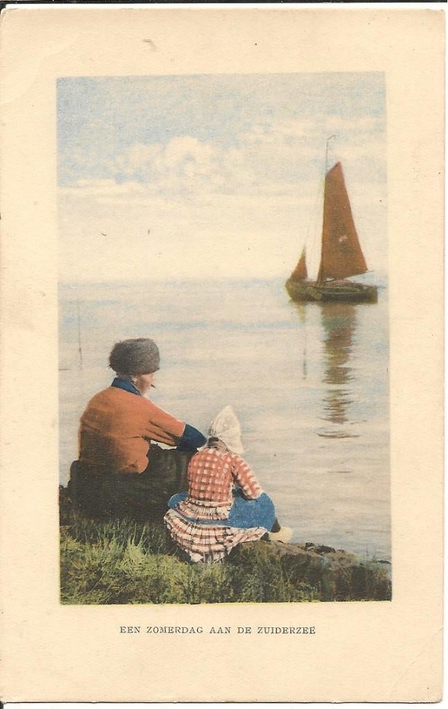Een zomerdag aan de Zuiderzee.  Marken/Volendam., Ophalen of Verzenden, 1940 tot 1960, Ongelopen, Noord-Holland