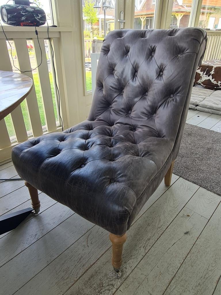 Riviera Maison stoel fauteuil - bruin Pellini, Ophalen, Gebruikt, Minder dan 75 cm, Landelijk