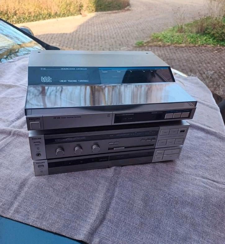 Philips Platenspeler FP 146, versterker F423 en tuner F2233, Audio, Tv en Foto, Platenspelers, Gebruikt, Platenspeler, Philips