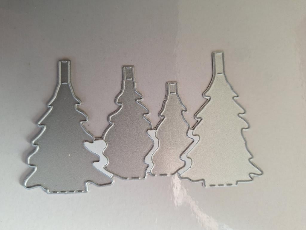 Snijmal kerstbomen pop-up voor kaarten, gebruikt, Hobby en Vrije tijd, Kaarten | Zelf maken, Ophalen of Verzenden