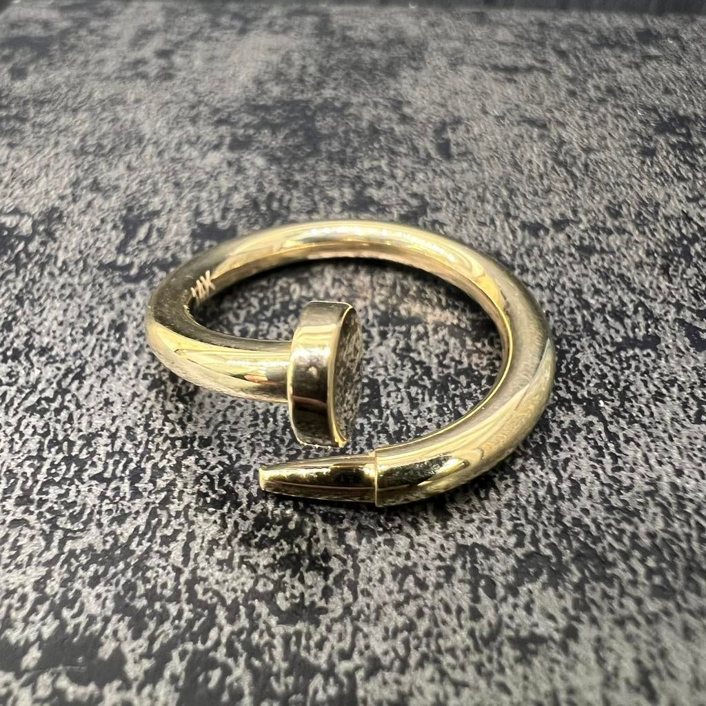 14 karaat gouden spijker ring, Sieraden, Tassen en Uiterlijk, Ophalen of Verzenden, Nieuw, Goud, Dame